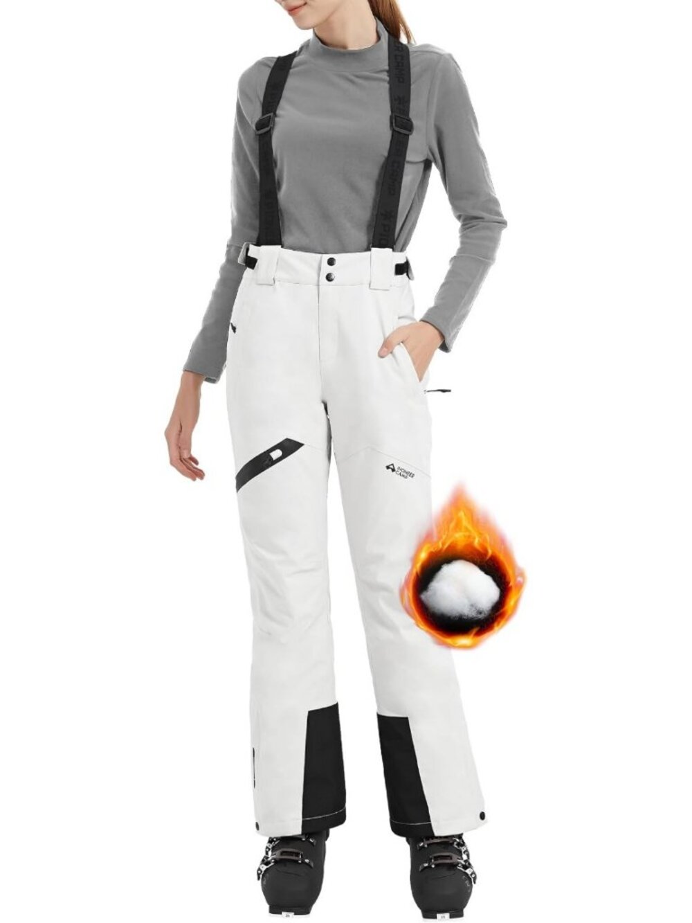Waterproof Insulated Women's Snow Pants Bibs for Skiing, Snowboarding & Hiking